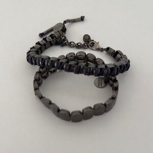 Dark blue Beaded Bracelet Set